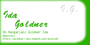 ida goldner business card